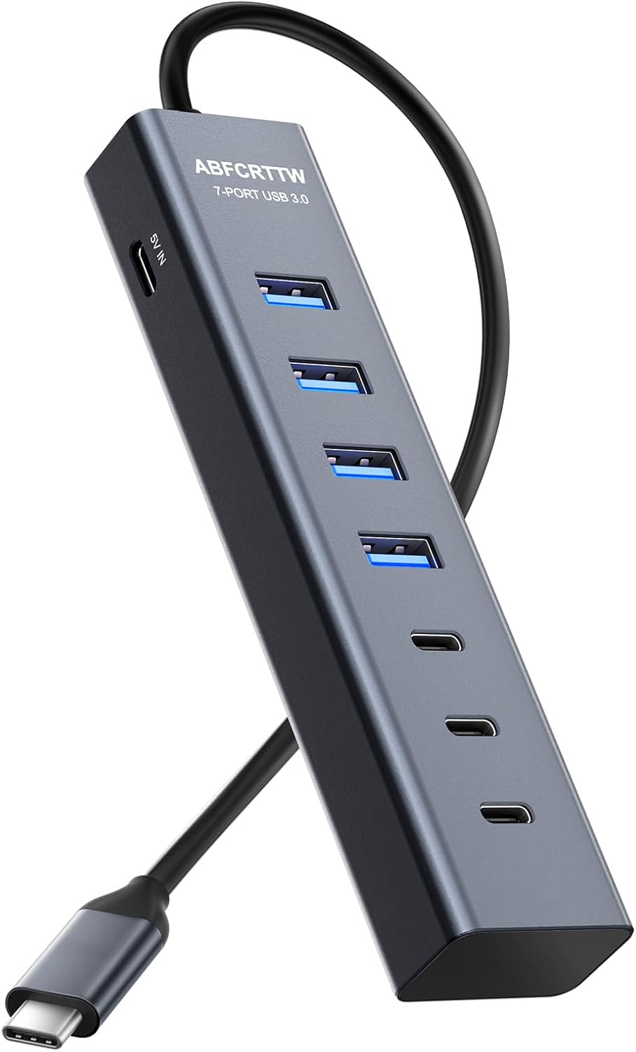 ABFCRTTW 4Ft 7-Port USB 3.0 Hub for Desktop – Aluminium USB Extender Hub 5Gbps, USB Multiport Adapter, USB Spl - view 11