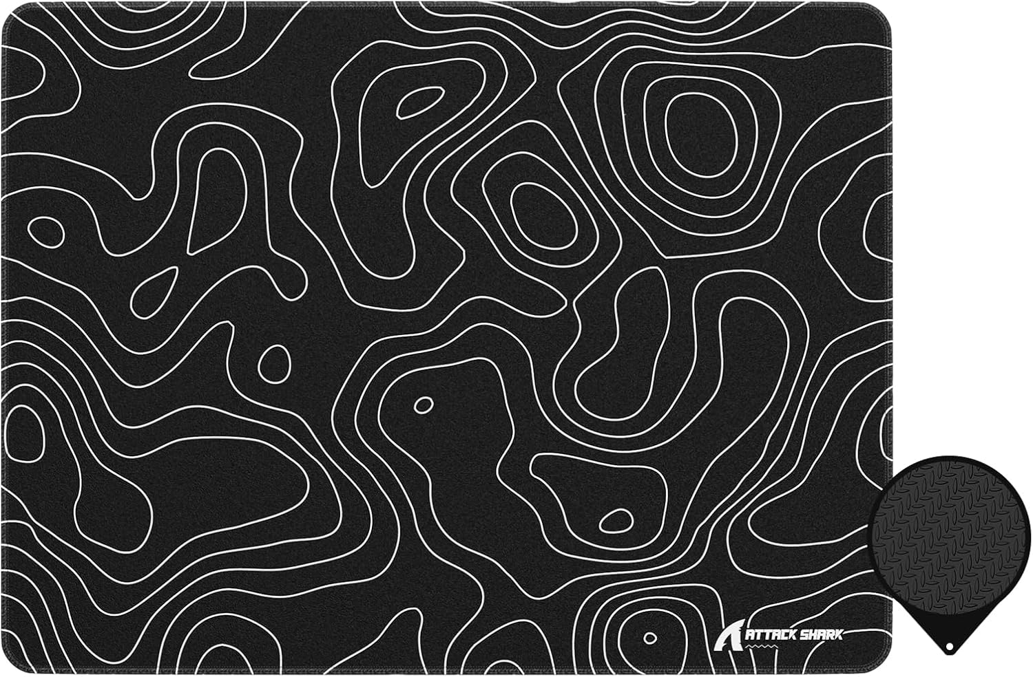 ATTACK SHARK CM02 SE Gaming Mouse Pad, Non-Woven Texture Surface, Anti-Slip Rubber Base, Anti-Fraying Stitchin