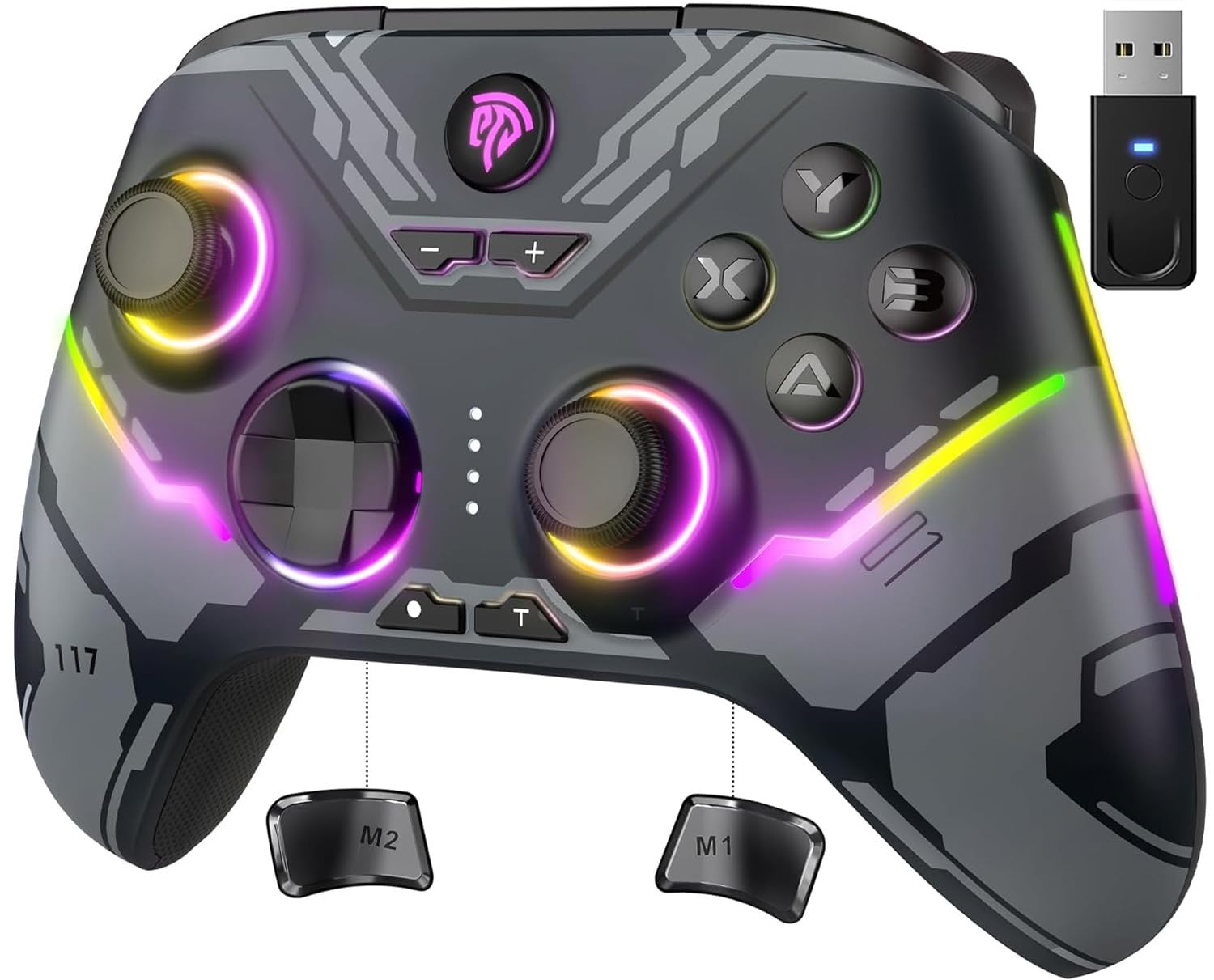 EasySMX X15 Wireless PC Controller for Gaming, Hall Effect Joysticks | 2 Back Buttons, 1000mah Battery, Gamepa