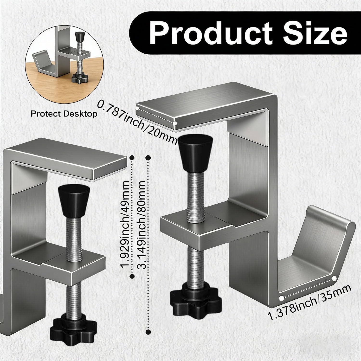 Headphone Stand – Aluminum Alloy Headphone Holder, Under Headset Stand for Desk Fit for PC Gaming Headset Hang - view 2